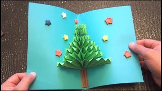 DIY 3D Christmas Pop Up Card  Very Easy  How to make  TCraft [upl. by Finella]