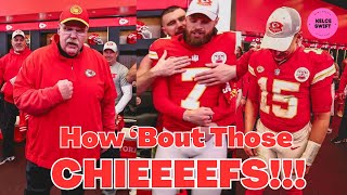 Travis Kelce Mahomes amp Andy Reid’s REACTION to Butker’s 6 field GOALS to lead Chiefs to AFC Title [upl. by Yunfei]