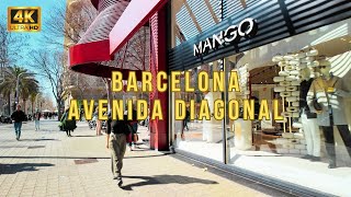 Barcelona Avenida Diagonal 4K Walking Tour [upl. by Yelkao41]