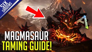 HOW TO TAME A MAGMASAUR  New Genesis DLC  Ark Survival Evolved [upl. by Ddahc]