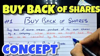 1 Buy Back of Shares  Concept  BCOM  CMA  CA INTER  By Saheb Academy [upl. by Gervase]