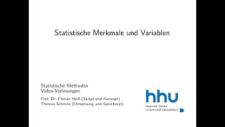 Statistik 1 62 Statistische Merkmale und Variablen [upl. by Yadroc]