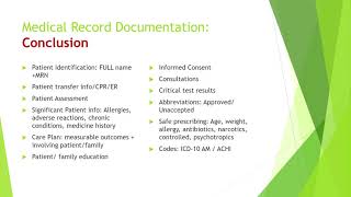 CBAHI Ambulatory Standards Medical Record Documentation SUMMARY موجز سباهي للتوثيق الطبي للمجمعات [upl. by Goetz]