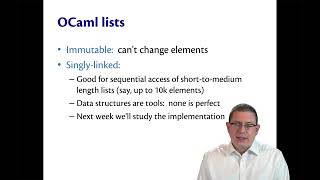 Lists  OCaml Programming  Chapter 3 Video 1 [upl. by Kwei]