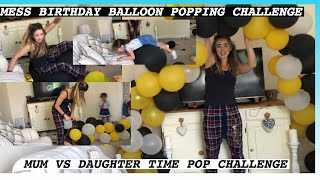 EXTREME BIRTHDAY BALLOON POPPING CHALLENGE WITH OVER 100 BALLOONS [upl. by Einatirb]