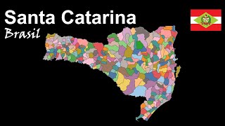 SANTA CATARINA Mapa do Estado de Santa Catarina e das Cidades Catarinenses ðŸ”´âšªï¸ðŸŸ¢ [upl. by Etiragram771]