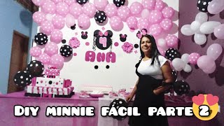 Eu mesma fiz a decoração Minnie rosa festinha simples da Ana 4 anos [upl. by Furiya]