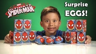 Opening SPIDERMAN Choco Treasures Surprise EGGS [upl. by Renita]