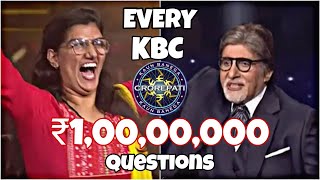 Every ₹10000000 Questions In KBC [upl. by Agatha858]