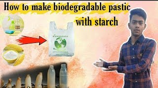 How to make biodegradable plastic with starch waterproof boiplastic cornstarch bioplastic recipe [upl. by Glaab]