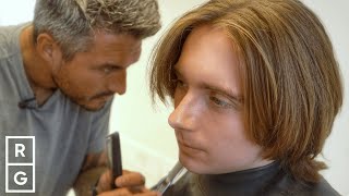 HOW TO CUT MENS HAIR BARBER TUTORIAL [upl. by Charin323]