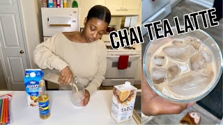 HOW TO MAKE  ICED CHAI TEA LATTE [upl. by Adne755]