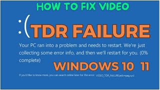 Video Tdr Failure Problem Explained and Its Solutions  Fix Video Tdr Failure Error on Windows 10 [upl. by Eoz]