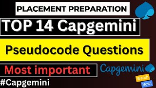 Top 14 Capgemini Pseudocode Questions [upl. by Notniw]