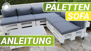 Palettensofa bauen DIY  Anleitung zum selber bauen [upl. by Allak]