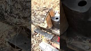 Satisfying Wood Splitting Effortlessly split logs—firewood for the homestead smarter not harder [upl. by Atteuqehs]