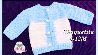 Como tejer Chaquetita  chambrita fácil para bebé a croché para principiante Crochet for Baby 189 [upl. by Arun]