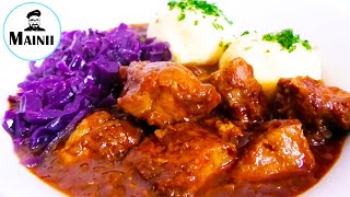 Gulasch Rezept  Kalbsgulasch zubereiten  Mainii [upl. by Trebliw992]