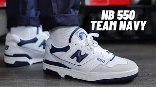 New Balance 550 Navy Review  Sizing amp How To Style [upl. by Llerej93]