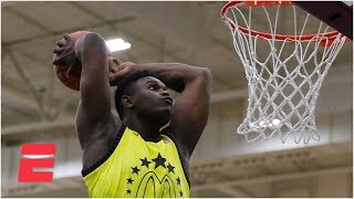 Zion Williamson dominates high school dunk contest  Powerade Jam Fest [upl. by Sherwynd]