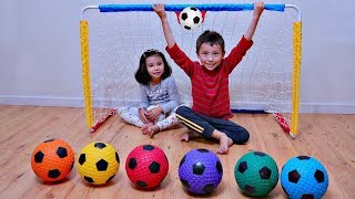 Learn Colors Playing with Soccer Ball and Sports Toy for Children [upl. by Ettevy211]