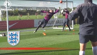 Agility practice with Englands goalkeepers Extended  Inside training [upl. by Bow786]