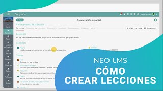 Cómo crear lecciones con NEO LMS [upl. by Annahaj620]