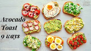 Avocado Toast Recipe 9 ways  How to make Avocado Toast [upl. by Phaidra]