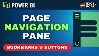 Power BI PAGE NAVIGATION Panel  HOW TO easily create with Bookmarks amp Buttons [upl. by Frankel]