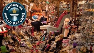 Largest Collection of Shoe Related Items  Guinness World Records  Guinness World Records [upl. by Olnee]