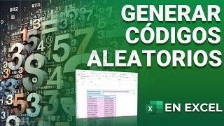 GENERAR CÓDIGOS ALEATORIOS EN EXCEL [upl. by Willa]