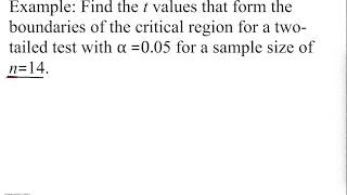 Critical Value  Tvalue One Sample [upl. by Hermine631]