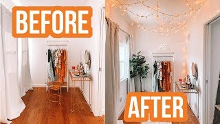 DIY EASY INSTALL STRING LIGHTS  Decorating My Office Reveal [upl. by Ardnalahs]