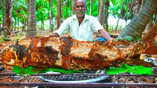 GIANT FISH COOKING INSIDE CLAY  Delicious Mud Fish Recipe  Grandpa Got Huge Fish Eating Challenge [upl. by Aidnahs351]