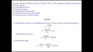 Ejercicio Resuelto 1  Maquinas Electricas  Motores Asincronos [upl. by Mharba]