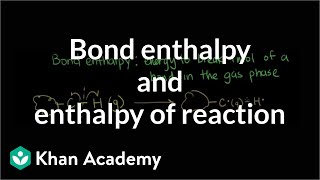 Bond enthalpy and enthalpy of reaction  Chemistry  Khan Academy [upl. by Aldas]