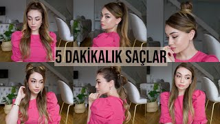 5 DAKİKADA KOLAY VE TREND SAÇLAR  6 MODEL [upl. by Amme]