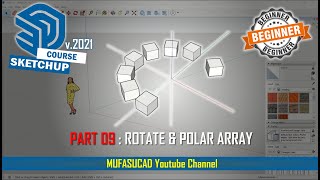 PART 9 Sketchup 2021 Rotate And Polar Array Essential Training For Beginner [upl. by Ko]