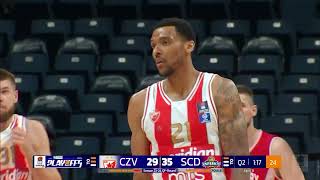 AdmiralBet ABA League 202324 highlights QF Round 1 Crvena zvezda Meridianbet  SC Derby 15424 [upl. by Ailimat]