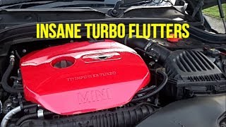 Mini Cooper S Pipercross Filter Insane Turbo Flutters [upl. by Esilehc]