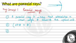 What are paraxial rays [upl. by Notrom]