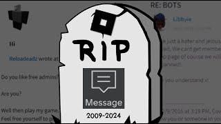 RIP ROBLOX MESSAGES [upl. by Sankaran]