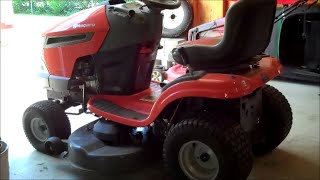 Husquvarna Riding Mower Oil Filter and Spark Plug Change [upl. by Nilknarf876]