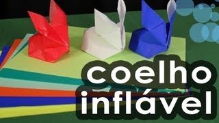 Coelho inflável de ORIGAMI  ORIGAMI inflatable rabbit [upl. by Iborian]