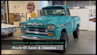 1959 Chevrolet Apache 3100 Fleetside 4x4 Street Rod CC10530 For Sale 39990 [upl. by Trumaine]