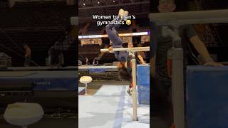 Female gymnasts try parallel bars 😳gymnast gymnastics olympics gymnasts gym fail fails d1 [upl. by Mirella]