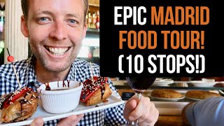 EPIC Madrid Food Tour 10 AMAZING stops [upl. by Arni]