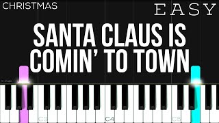 Christmas  Santa Claus Is Comin’ To Town  EASY Piano Tutorial [upl. by Akialam]