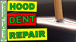 Dent Repair  Before and After  Car Hood Dent Fixed With Paintless Dent Removal [upl. by Scheer]