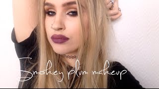 ♡ Warm smokey cat eye and dark plum lips  makeup tutorial ♡ [upl. by Yrrot]